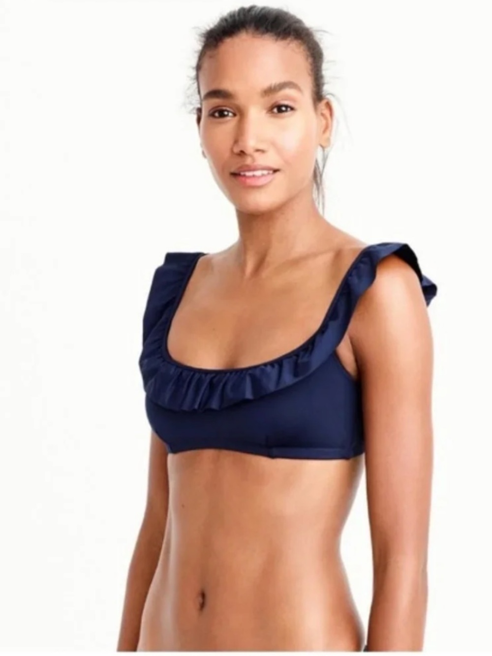 J. Crew Women's Navy Ruffle Bikini Top - NWT